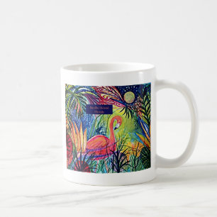 Caneca De Café Arte do flamingo da ilha de Sanibel