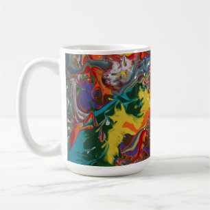 Caneca De Café Arte do Fluxo de Cores do Arco-Íris