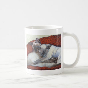 Caneca De Café Arte do gato Siamese do sono