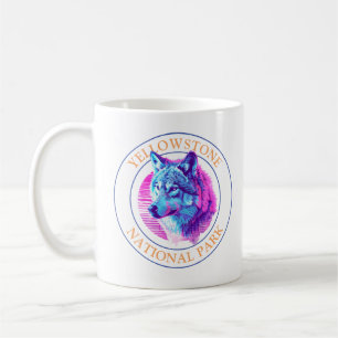 Caneca De Café Arte do Lobo da Moda, Parque Nacional de Yellowsto