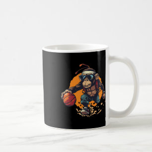 Caneca De Café Arte do Macaco Caveira Jogador de Caveira Colorido