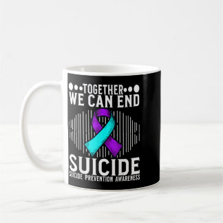 Caneca De Café Arte do Mês de Conscientização Apoio Prevenção Con