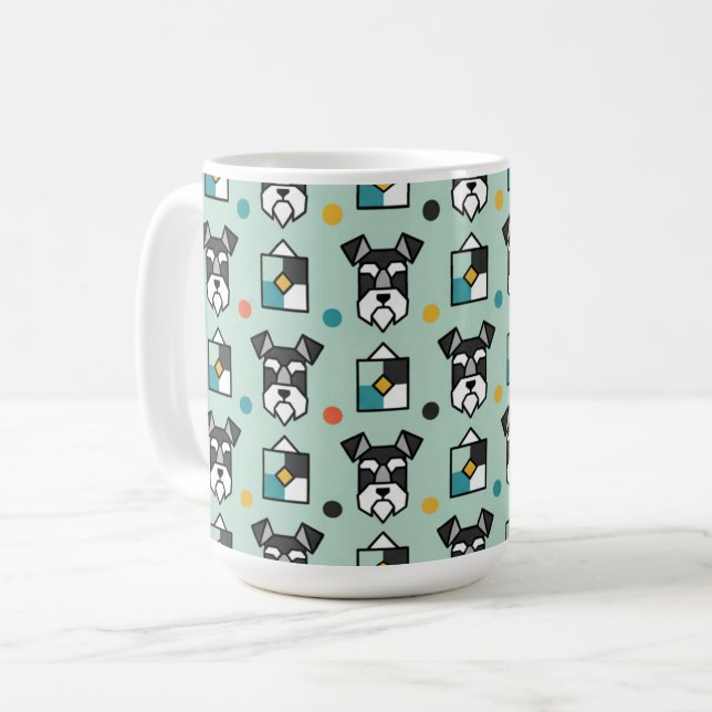 Caneca De Café Arte do Mini Schnauzer (Frente Esquerda)