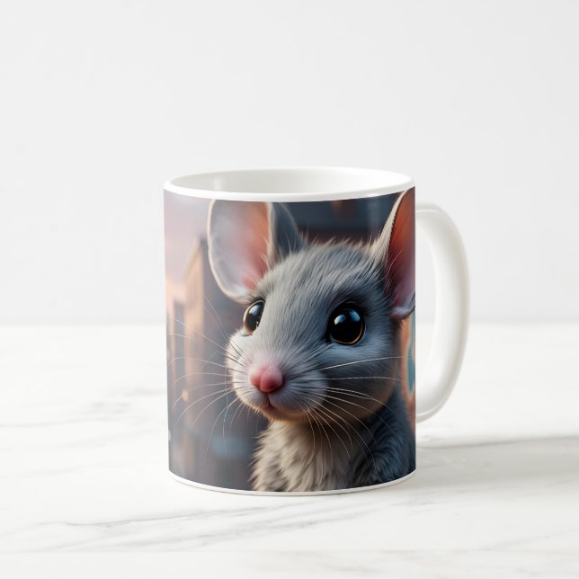 Caneca De Café Arte do Rato da Cidade de Contos de Fadas (Frente Esquerda)