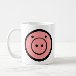 Caneca De Café Arte do Vetor Suíno Rosa-Rosa-Rosa-Grito-Grito-Gel