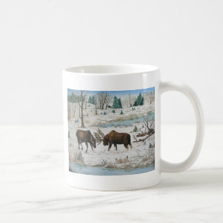 Caneca De Café Arte dos animais selvagens dos alces de Bull