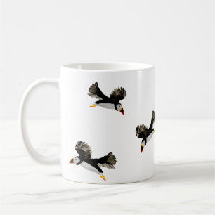 Caneca De Café Arte dos papagaio-do-mar do vôo
