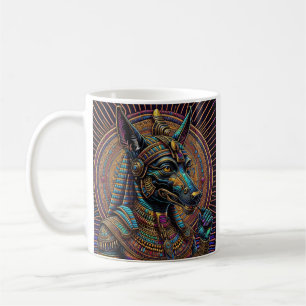Caneca De Café Arte Egípcia Anubis