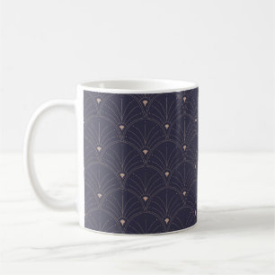 Caneca De Café Arte elegante nouveau, padrão minimalista.