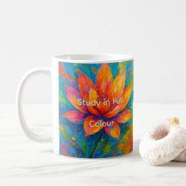 Caneca De Café Arte em Aquarela Brilhante Flor Moderna