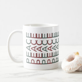 Caneca De Café Arte em Linha Arquitetônica | Paz de Natal Nórdico