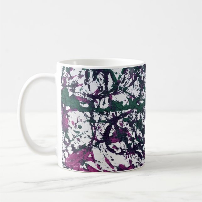 Caneca De Café Arte em Mármore Roxo, Verde e Rosa (Esquerda)