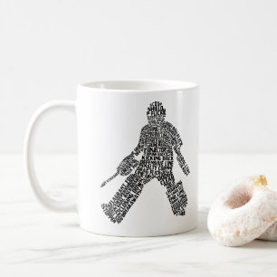 Caneca De Café Arte em Palavra de Goalie de Hóquei em Campo