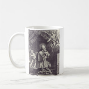 Caneca De Café Arte em Preto e Branco de São Francisco de Sales