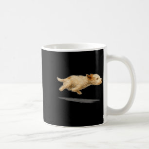 Caneca De Café Arte engraçada de cachorro fofo correndo estilo de