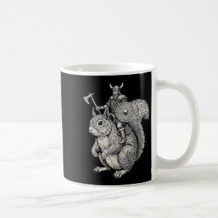 Caneca De Café Arte engraçada de guerreiro esquilo montando vikin