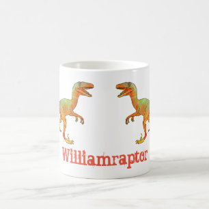 Caneca De Café Arte engraçada do dinossauro do Velociraptor do