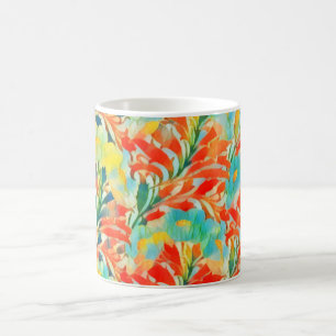Caneca De Café Arte Esmagadora de Sangue de Jardim Floral Exótica
