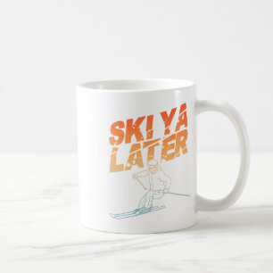 Caneca De Café Arte Esqui Para Homens Moças Esquiar Neve