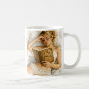 Caneca De Café Arte Estética de Amante de Livros Aconchegante