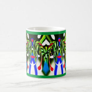 Caneca De Café Arte estrangeira dos formulários de vida vegetal