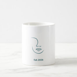 Caneca De Café Arte Facial Abstrata Feminina em Linha Contínua Mi