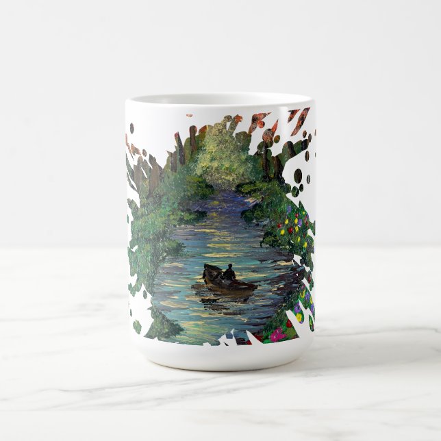 Caneca De Café Arte feita à mão - Árvores de laranja (Centro)