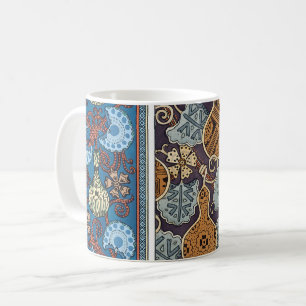 Caneca De Café Arte Floral Antiga Moderna Legumes, Cabaças