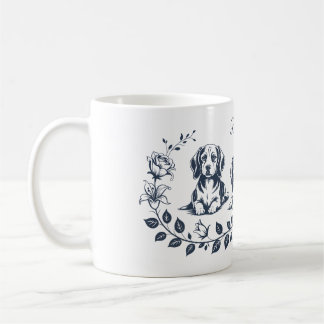 Caneca De Café Arte Floral Beagle – Amante de Cães Elegante