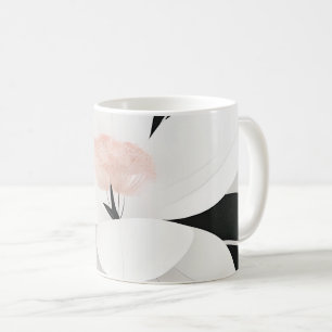 Caneca De Café Arte floral elegante minimalista