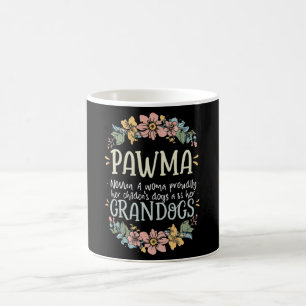 Caneca De Café Arte Floral Pawma Noun Definição Mama Vovó Cão