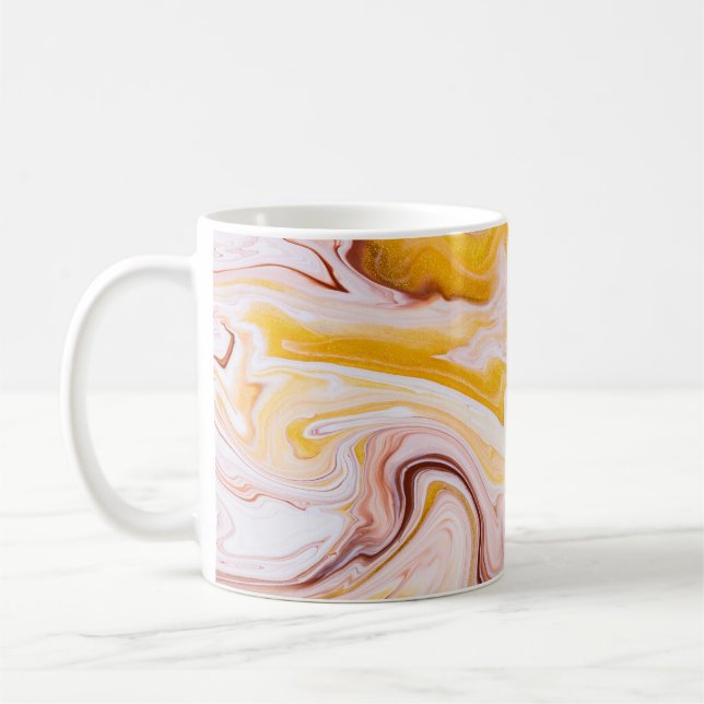 Caneca De Café Arte fluida: textura abstrato iridescente. (Esquerda)