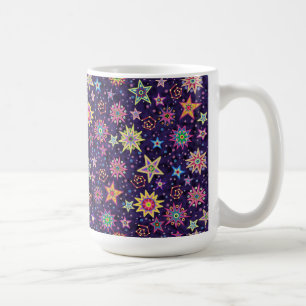 Caneca De Café Arte Folclórica Céu Estrelado