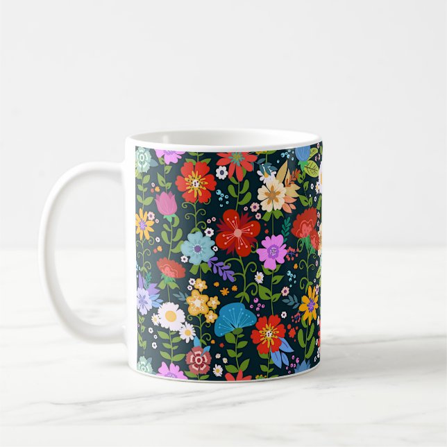 Caneca De Café Arte Folclórica Colorida Mexicana (Esquerda)