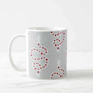 Caneca De Café Arte Folclórica Texturizada Grunge Sombria Cobra v