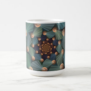 Caneca De Café Arte Fractal abstrato com Azul De Chapa Marrom Pro