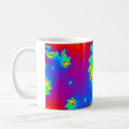 Caneca De Café Arte Fractal Arco-Íris Colorida