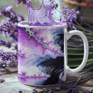 Caneca De Café Arte Fractal de Gradiente Colorido Moderno