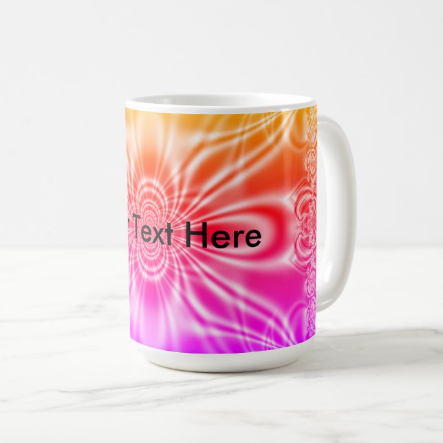 Caneca De Café Arte Fractal de Vazio Divertido (Frente Esquerda)
