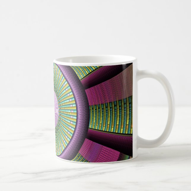 Caneca De Café Arte Fractal Decorativa Moderna Arredondada E Colo (Direita)