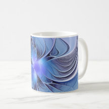 Arte fractal moderna abstrata lavanda azul
