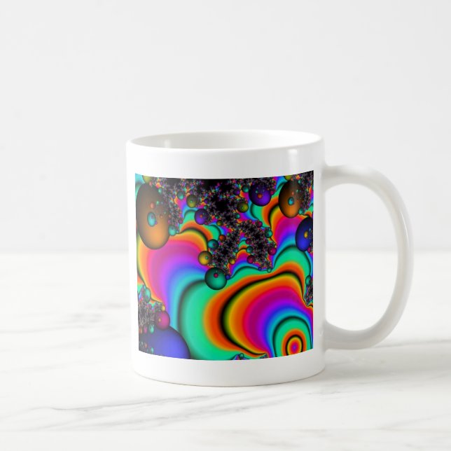 Caneca De Café arte fractal psicodélica (Direita)