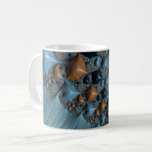 Caneca De Café Arte Fractal Turquesa do Sudoeste