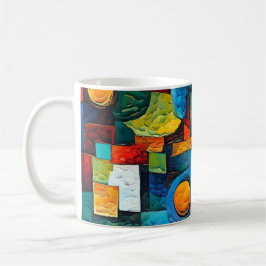 Caneca De Café Arte Geométrica de Sonhos Vibrantes – Arte Abstrat