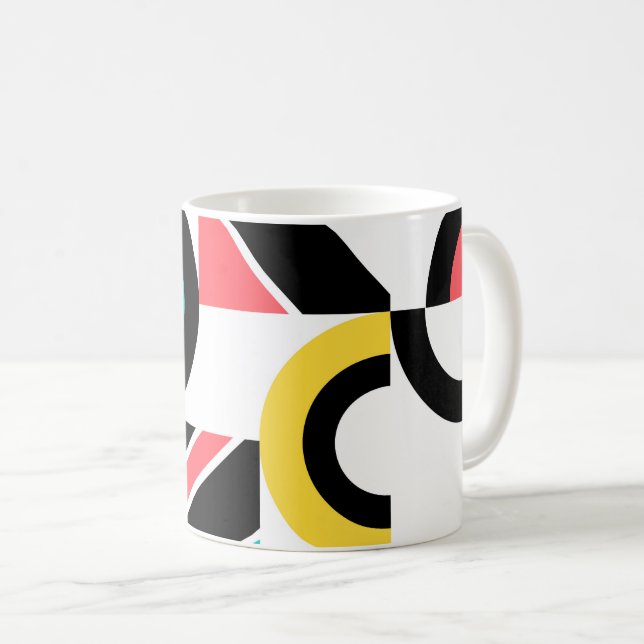 Caneca De Café Arte geométrica moderna, colorida, urbana, moderna (Frente Esquerda)