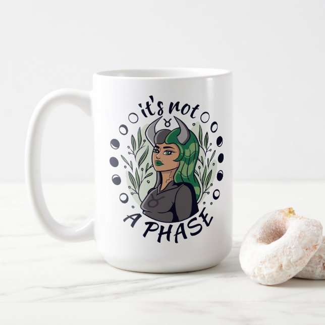 Caneca De Café Arte Gótica alternativo Não é uma Fase (Com Donut)