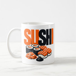 Caneca De Café Arte Gráfica de Sushi Moderno e Ousado