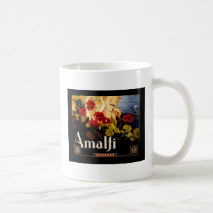 Caneca De Café Arte Gráfico de Poster de Viagem Vintage Amalfi It