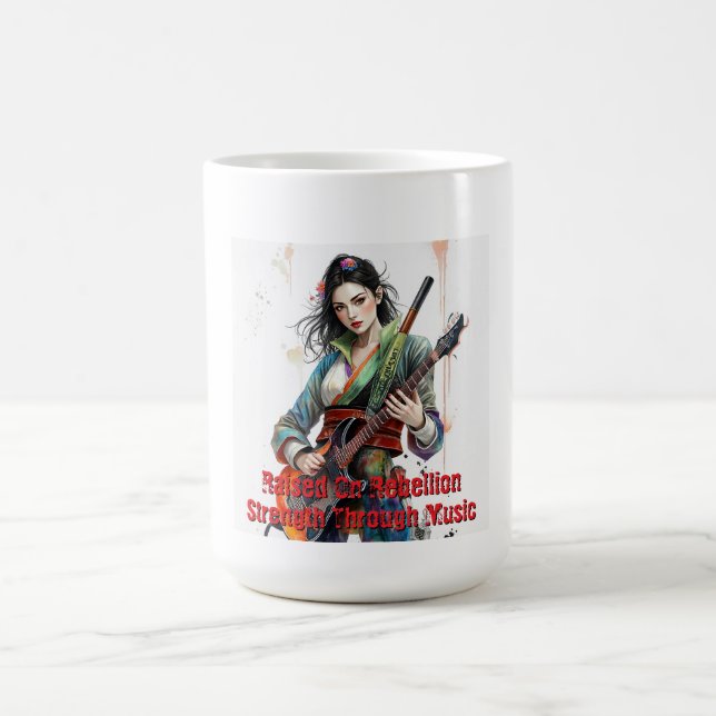Caneca De Café Arte Guitarista Costeira do Arco-Íris Personalizad (Centro)