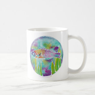 Caneca De Café Arte havaiana do Batik dos peixes do Wrasse de
